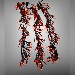 Red indoor,outdoor string vertical swag lights 25 inches long lot of 3